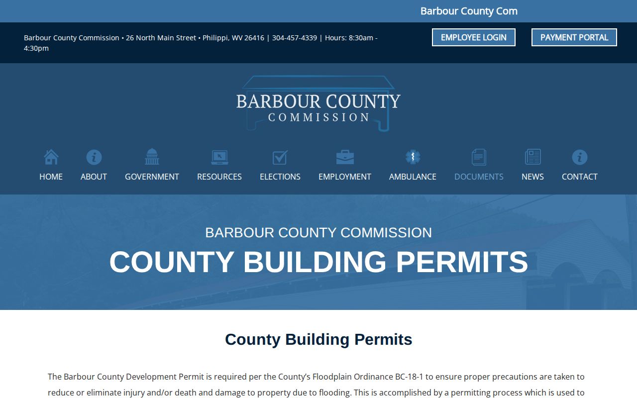 Barbour County property records development permit page and municipal boundary rules