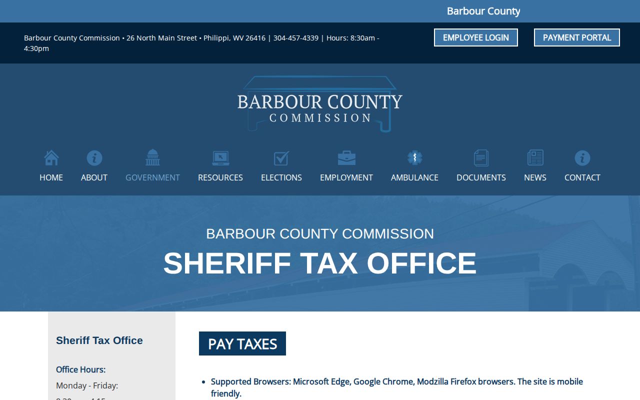 Barbour County property records Sheriff Tax Office deadlines and payment information